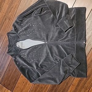 Onque Casuals gray velour jacket size L